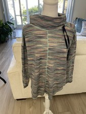 Talbots Size S Striped T Talbots Cowl Neck Pullover Sweatshirt Drawstring Neck
