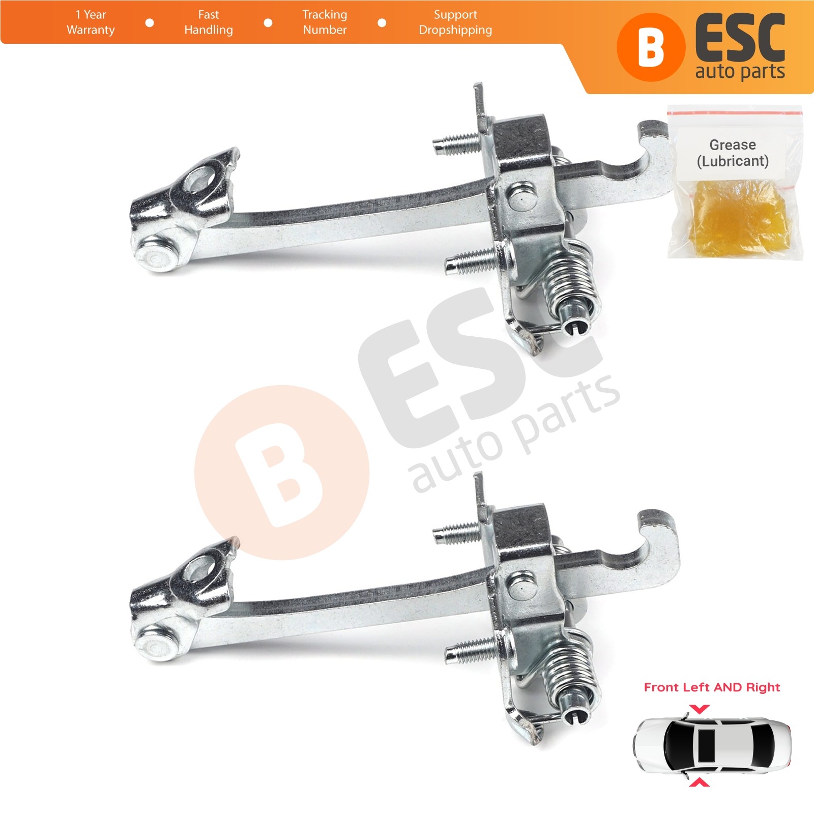2X Front Door Hinge Stop Check Strap Limiter for Renault Master 3 Movano 2