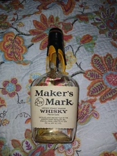 Makers Mark Bottle Blue And Yellow Wax Empty 