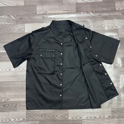 トップス Archive PRADA dress shirt black Prada Black Nylon Utility Pocket Short Sleeve Shirt Size Medium | eBay