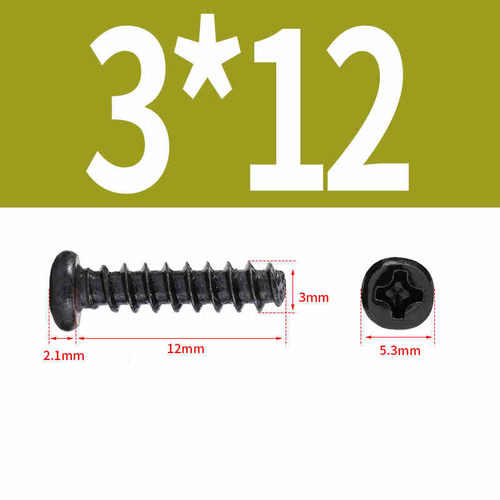 M1.4-M4 Carbon Steel Phillips Pan Head Self Tapping Screws Hardened Flat Tail - Picture 89 of 95