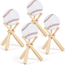 Baseball Stand Holder for Display Wooden Baseball Holder Stand Mini Sports Balls