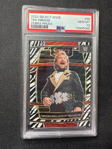 2022 PRIZM WWE TED DIBIASE MILLION DOLLAR MAN SSP ZEBRA #88 PSA 10 - Picture 1 of 2