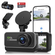 Dash Cam Front and Rear,4K 1080P WiFi Dual Dash Camera for Cars with App, New