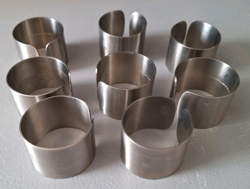 Vintage Edelstahl Serviettenringe 8 Stück Set Japan G 18-8 Deko Abendessen  - Bild 2 von 6