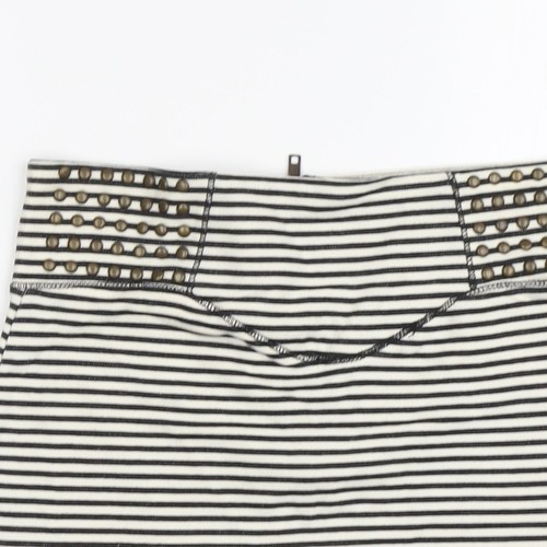 River Island Striped Short Skirt, Black & White, Size 8 - Picture 6 of 12