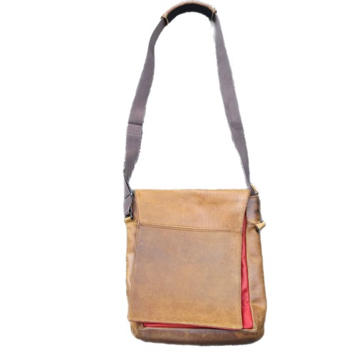 Sac messager vertical Muzetto en cuir marron Waterfield Designs bandoulière rouille - Photo 2/13