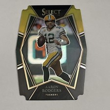 Aaron Rodgers 2021 Select Premier Level Die-Cut Black & Gold Prizm Color Match 