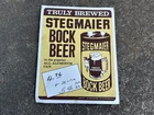 New ListingVINTAGE STEGMAIER BOCK BEER CARDBOARD Store Display Price SIGN Wilkes Barre PA