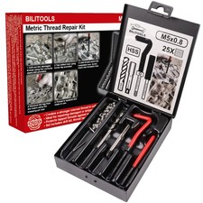 BILITOOLS M5x0.8 Thread Repair Kit, HSS Drill Helicoil M5 x 0.8, Metric