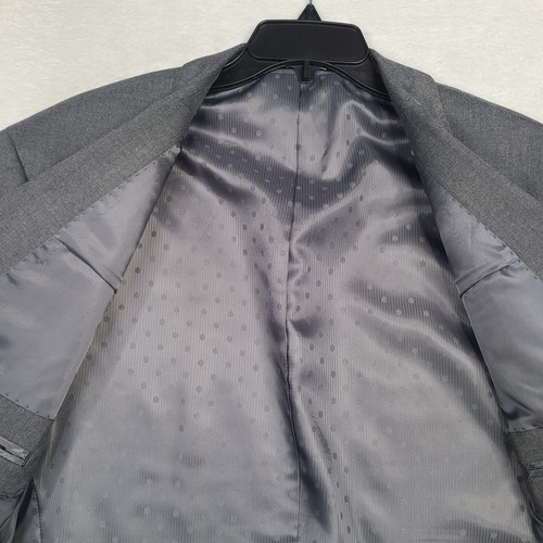 $260 Perry Ellis Portfolio Men's Gray Slim Fit Sport Coat Suit Jacket Size 46 L - Picture 14 of 16