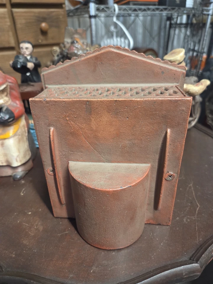 Banco mecánico original antiguo Punch and Judy de hierro fundido 1884 Foto 4 de 4