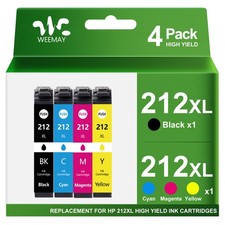 4PACK 212XL T212XL Ink Cartridges For Epson WF-2830 WF-2850 XP-4100 XP-4105