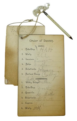 VICTORIAN DANCE PROGRAM & PENCIL FOR ‘COMMENCEMENT HOP CLASS OF 1900’ - Picture 9 of 9