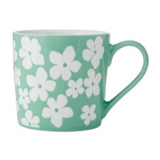 Mug 360ml Blue Flower Wax Resist Mikasa Ceramic Microwave Dishwasher Safe