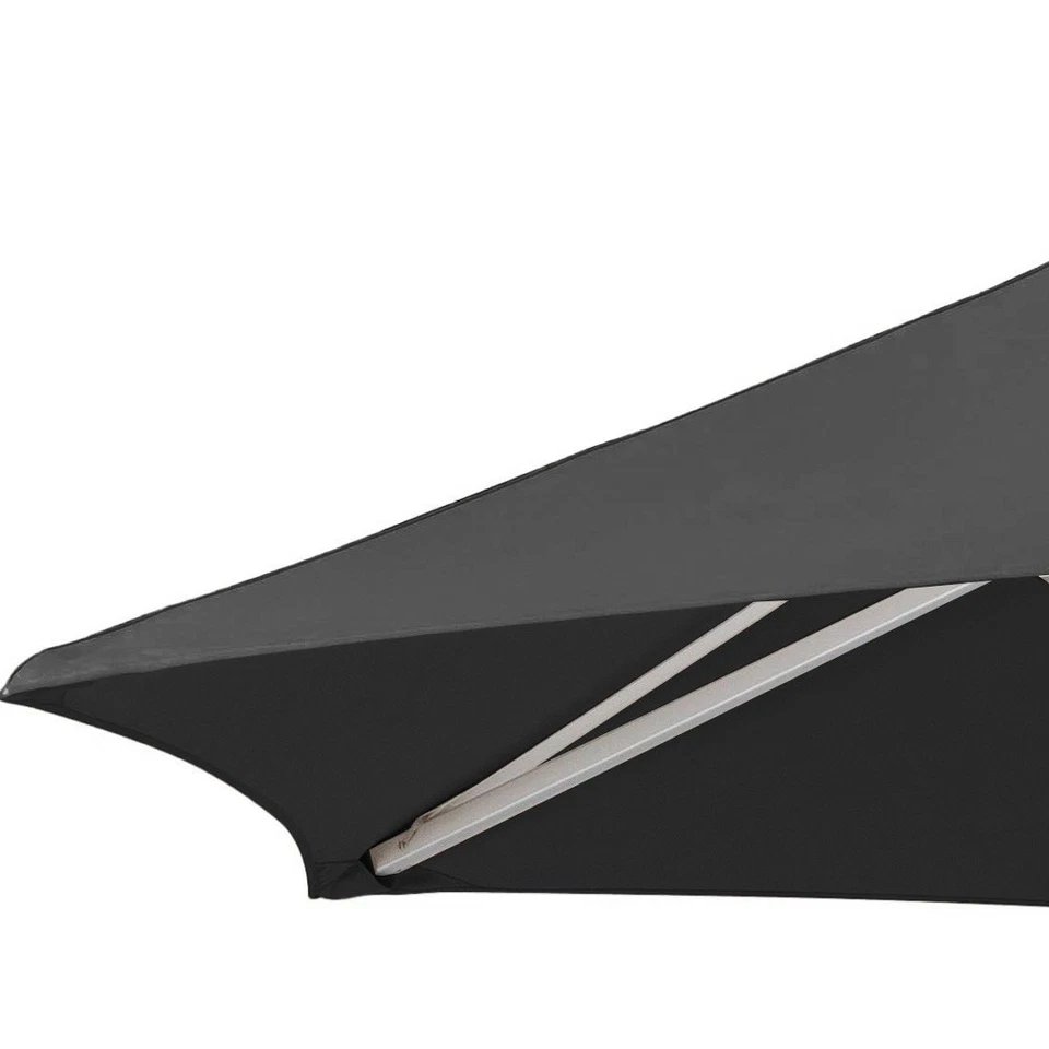 9' Black Polyester Round Market Patio Umbrella Foto 4 de 4