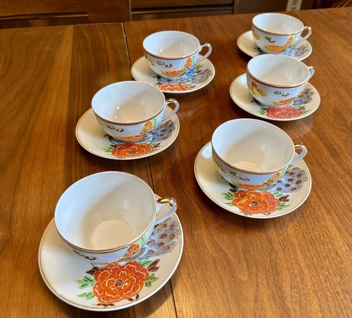 Vtg Moriage 3d Butterfly/Flower Blue Teacup/Saucer China Hand Painted Japan (6) - Picture 2 of 16