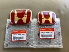 Front+Rear 2PCS Red H+ Emblem Fit for 2006-2015 Honda CIVIC SI Sedan Coupe 4-Dr