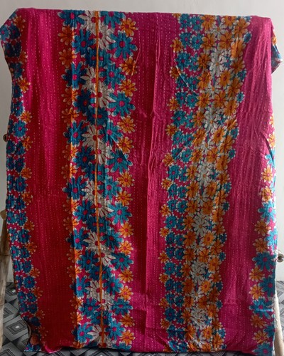 Vintage Reversible Kantha Quilt Indian Blanket Handmade Wholesale Lot 1pc Throw - Picture 21 of 44