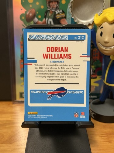 2023 Donruss Optic Dorian Williams Teal Velocity Rated Rookie Buffalo Bills - Picture 2 of 2
