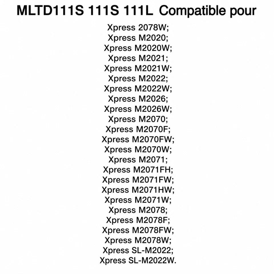 Pack 4 MLT-D111L compatible pour Samsung Noir Haute capacité avec puce - Photo 2/4