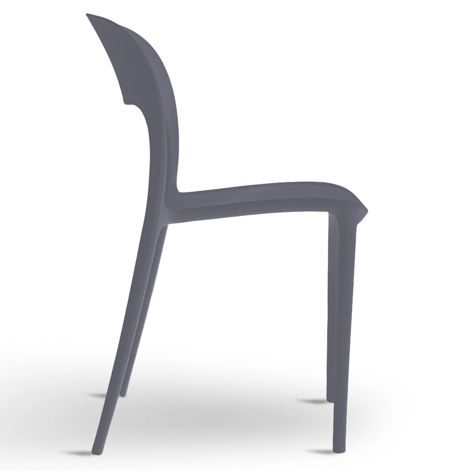 Sedia Alice in plastica impilabile colore grigio modello comfort - Immagine 3 di 4
