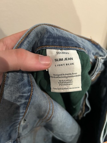 Tecovas Light Blue Slim Jeans Denim Mens Size 30 30x30 - Picture 11 of 11
