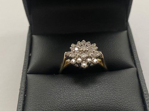 VINTAGE 18CT GOLD DIAMOND RING SIZE m - 0.5 of a CARAT NATURAL DIAMONDS - Picture 11 of 12