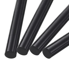 ABS Plastic Rod Round Solid Bar 10 mm x 200 mm Black 4 Pcs