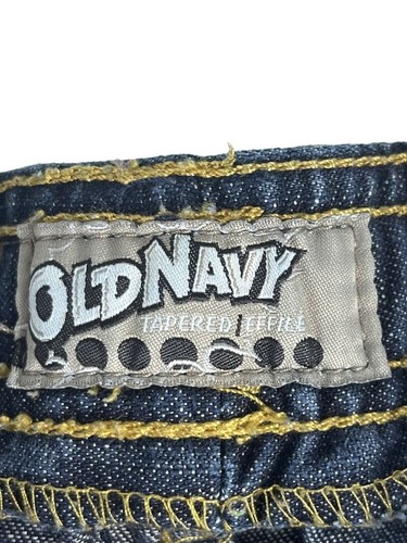 Old Navy Tapered Leg Pull On Denim Jeans Boys Size XL Blue Elastic Waist Pockets - Picture 4 of 8