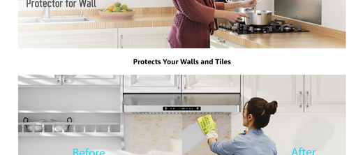 IKTCH 24x30 Inch Stainless Steel Backsplash for Stove - Range Hood Wall Shield w - Picture 3 of 9