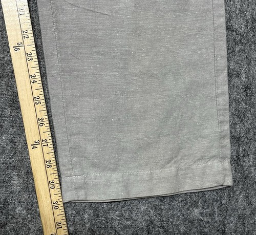 Banana Republic Linen Pants Mens 35x30 (Fits 36) Gray Flat Front Aiden Chino - Picture 5 of 11