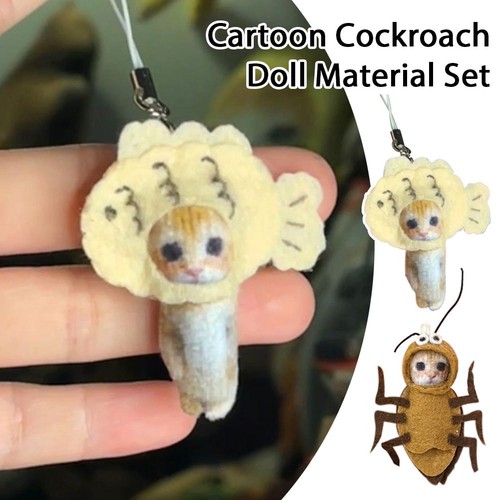 Set materiale bambola scarafaggio cartone animato mini bambola portachiavi ciondolo fai da te kit artigianale、 - Foto 6 di 9