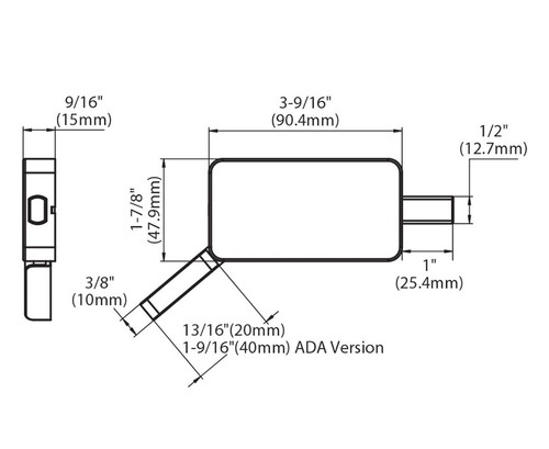 INOX BD1022-19G, bloqueo de privacidad de montaje en jamba de superficie, negro grafito - Imagen 3 de 7