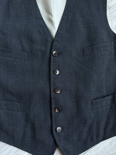 Antique Edwardian style 1940s rare wool grey waistcoat vest Size: S - Picture 3 of 10