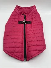 Gooby Fashion durable full zip Doggie puffer vest, pink, Size L