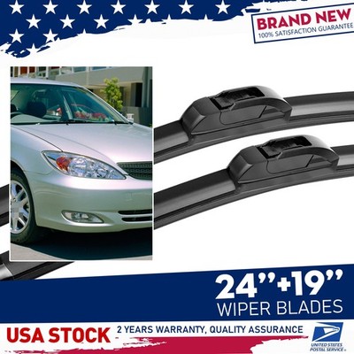 Premium Black Windshield Wiper Blades 24Inch 19Inch For Acura Vigor 1992-1994