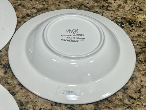 "Juego de 3 cuencos de sopa Mikasa English Countryside DP900 borde blanco 9,25"" en relieve"  - Imagen 7 de 8