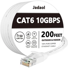 Cable Ethernet Cat 6 de 200 pies, de alta velocidad y resistente a la intemperie