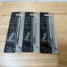 Parker 5th Black Medium Point Refill New In Pack - Lot of 3