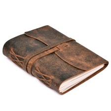 Lined Paper Leather Bound Journal-260 Pages Rustic Brown 8 X 6 Inches A5 - Bo...