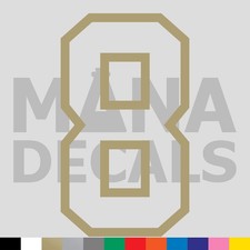 Number Eight 8 Vinyl Die Cut Decal Sticker - Jersey Sport Varsity Outline