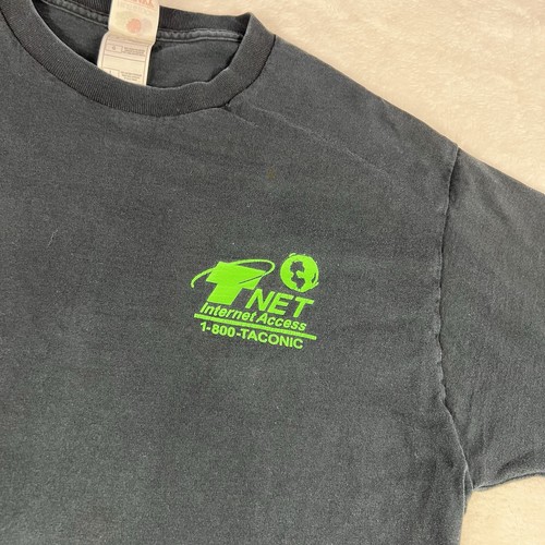 Vtg 90s Taconic T Net Internet Access DSL Tech Computer Web Surf Promo Tee Large - Picture 7 of 11