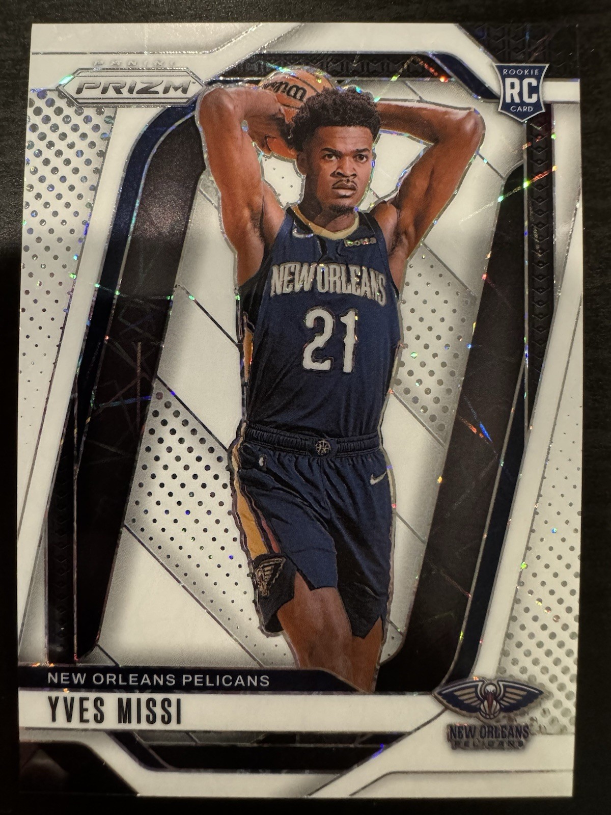 2024-25 Panini Prizm Yves Missi #233 White Lazer Prizm /275 (RC)