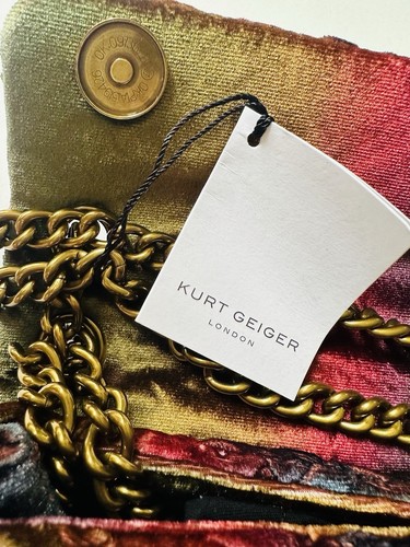 Kurt Geiger Dark Rainbow Velvet Kensington Bag - Picture 2 of 4