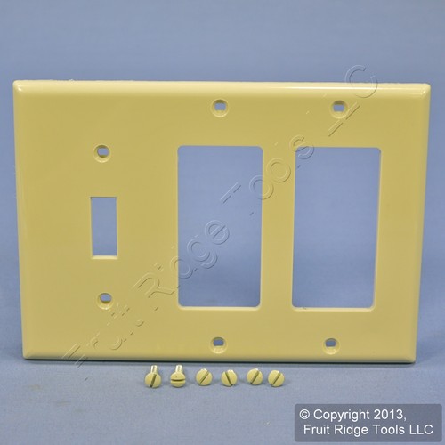 Leviton Elfenbein 3-Gang UNZERBRECHLICH Kombination Decora Schalter Wandplatte 80731-I - Bild 1 von 5