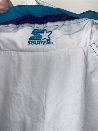 Vintage 90s Charlotte Hornets Starter Jacket Pullover 1/4 Zip Size Large - Picture 9 of 10