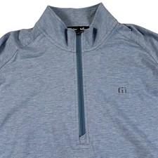 Travis Mathew Quarter Zip Golf Performance Solid Pullover Light Blue Men’s XL