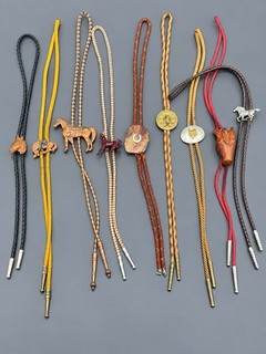 Lot 9 Bolo Ties Horse Themed (chipped Ears On One) KM