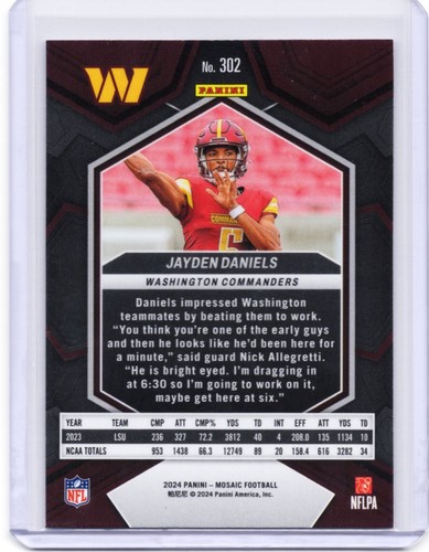 2024 Panini Mosaic #302 Jayden Daniels - Picture 2 of 2